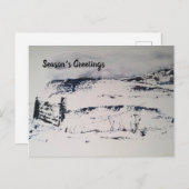 雪景色クリスマスシーンクリスマスカード シーズンポストカード (正面/裏面)