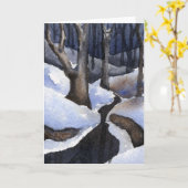 雪景色グリーティングカード カード (黄色い花)