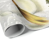 雪景色ヴィンテージ雪だるま ラッピングペーパー (ロールコーナー)