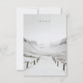 雪景色結婚の食事の選択RSVP 出欠カード (正面)