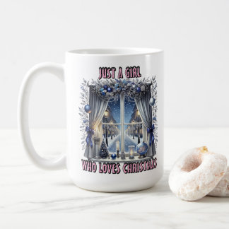 雪景色魅力的のクリスマスウィンドウ コーヒーマグカップ