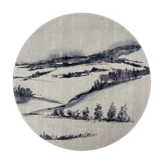雪景色 カッティングボード (正面)