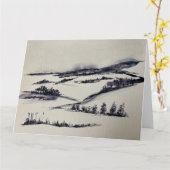 雪景色 カード (黄色い花)