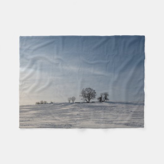 雪景色 フリースブランケット (正面(横))