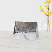 雪景色。ホリデーシーズンのグリーティングカード カード (黄色い花)