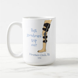 雪最高の盤の旅おもしろいは膝のブレース コーヒーマグカップ