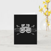 雪最高の盤スキー乗りギフトかわいいスキーヤーズマン カード (黄色い花)