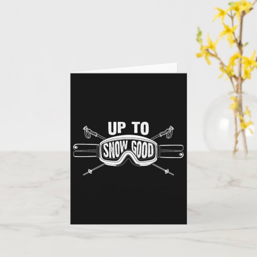 雪最高の盤スキー乗りギフトかわいいスキーヤーズマン カード (黄色い花)