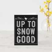 雪最高の盤スキー乗りギフトかわいいスキーヤーズマン カード (黄色い花)