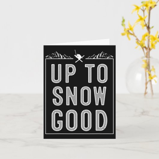 雪最高の盤スキー乗りギフトかわいいスキーヤーズマン カード (黄色い花)