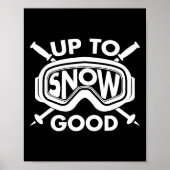 雪最高の盤スキー乗りギフトかわいいスキーヤーズマン ポスター (正面)