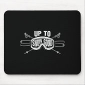 雪最高の盤スキー乗りギフトかわいいスキーヤーズマン マウスパッド (正面)