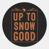 雪最高の盤スキー乗りギフトかわいいスキーヤーズマン ラウンドシール (正面)