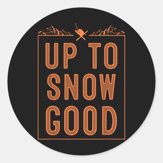 雪最高の盤スキー乗りギフトかわいいスキーヤーズマン ラウンドシール (正面)