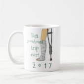 雪最高の盤トリップ！投おもしろいげ コーヒーマグカップ (左)