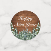 雪木と森の農村ハッピー新年スノーフレーク コンフェッティ (スモール正面)