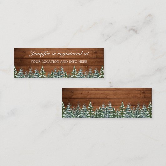 雪木林ブライダルシャワー登録囲い スキニー名刺 (正面/裏面)