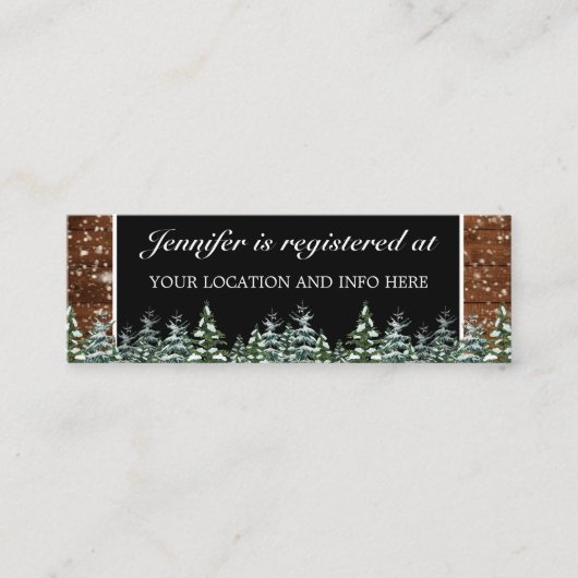 雪木林ブライダルシャワー登録囲い スキニー名刺 (正面)