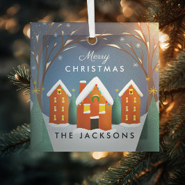 雪村ウィンターシーンクリスマス ガラスオーナメント