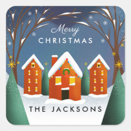 雪村ウィンターシーンクリスマス スクエアシール