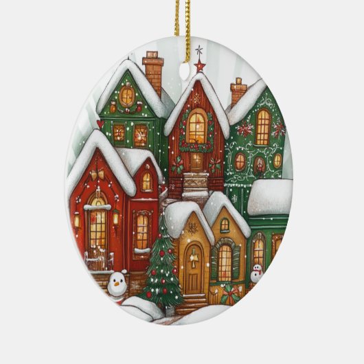 雪村セラミッククリスマスオーナメント セラミックオーナメント (右)