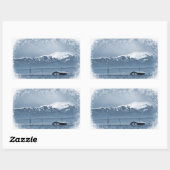 雪来が降る（クリスマス） 長方形シール (シート)