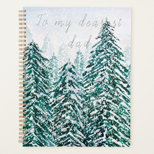 雪松林グリーンバージョン2手絵を描 プランナー手帳 (正面)