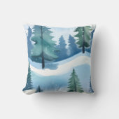 雪松林 | 冬の水彩 クッション (正面)