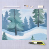 雪松林 | 冬の水彩 薄葉紙 (クラフト)