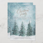 雪松雪クリスマスツリー冬クリスマス 招待状 (正面/裏面)