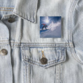 雪板の上で大きなカリスを飛び降りた男 缶バッジ (インサイチュ)