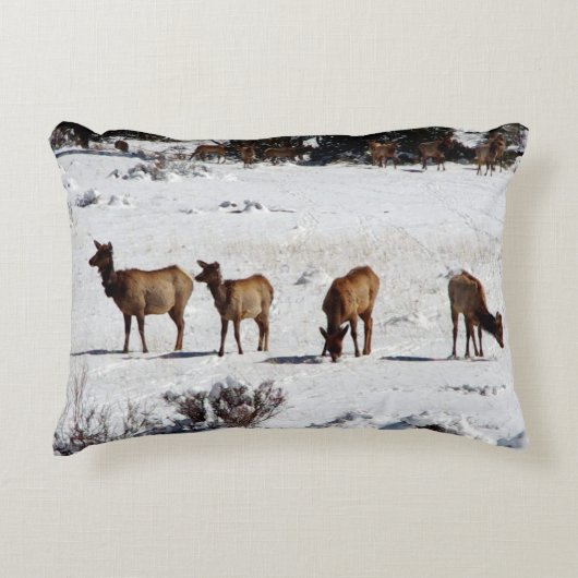 雪枕のエルク アクセントクッション (正面)