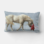 雪枕の馬と女 ランバークッション (裏面)