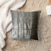 雪林のシーン クッション (ブランケット)