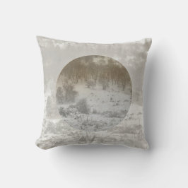 雪林の冬の背景の幾何学的 クッション