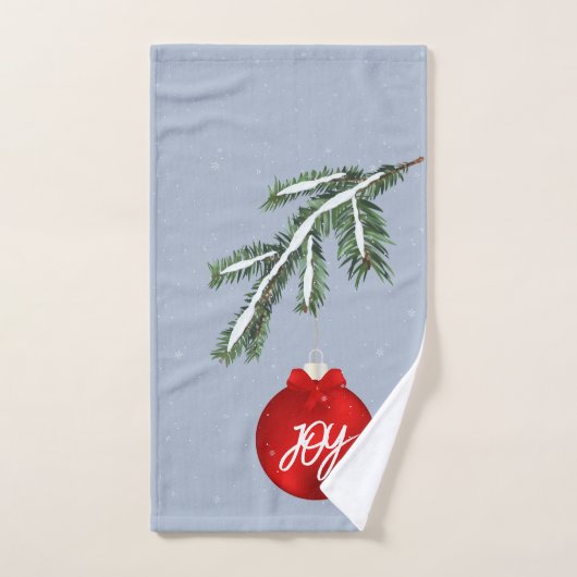 雪枝と赤オーナメントハンドタオル ハンドタオル (ハンドタオル)