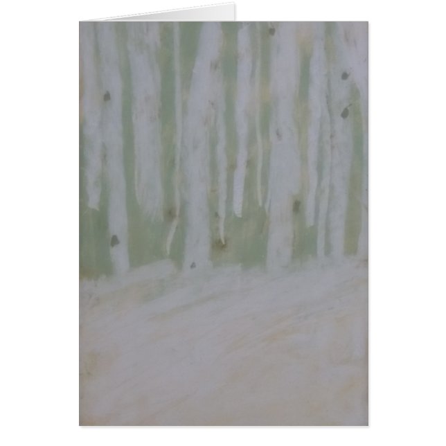 雪柔らかくされた森林床の美しい樺の木 (正面)