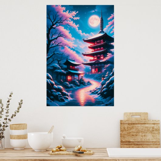 雪桜の寺 (Yukizakura no Tera)  ポスター (キッチン)