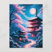 雪桜の寺 (Yukizakura no Tera) ポストカード (正面)