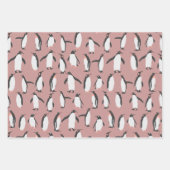 雪模様のペンギン ラッピングペーパーシート (正面3)