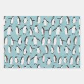 雪模様のペンギン ラッピングペーパーシート (正面)