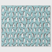 雪模様のペンギン ラッピングペーパー (フラット)