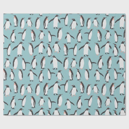 雪模様のペンギン ラッピングペーパー (フラット)