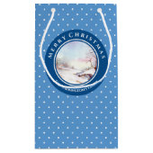 雪橋の水の色の風景クリスマス スモールペーパーバッグ (裏面)