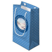 雪橋の水の色の風景クリスマス スモールペーパーバッグ (正面アングル)