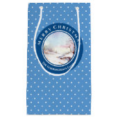 雪橋の水の色の風景クリスマス スモールペーパーバッグ (正面)