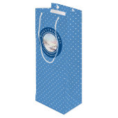 雪橋の水の色の風景クリスマス ワインギフトバッグ (裏面アングル)