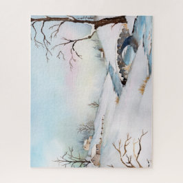 雪橋の水彩風景絵画ズ ジグソーパズル