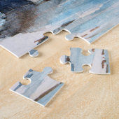 雪橋の水彩風景絵画ズ ジグソーパズル (側面)