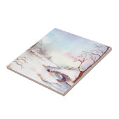 雪橋水彩景絵画観 タイル (側面)